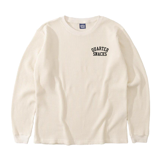 Quartersnacks - Printed Thermal Long Sleeve Shirt - Bone