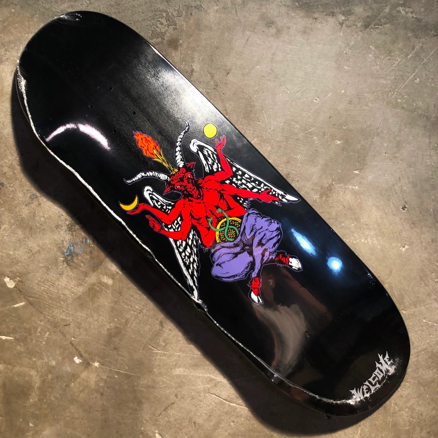 Welcome Skateboards - Bapholit on Boline 2.0 Deck - Black Dipped 9.5"