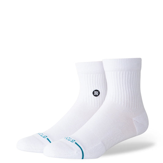 Stance Socks - Icon Quarter Length Sock - White / Black