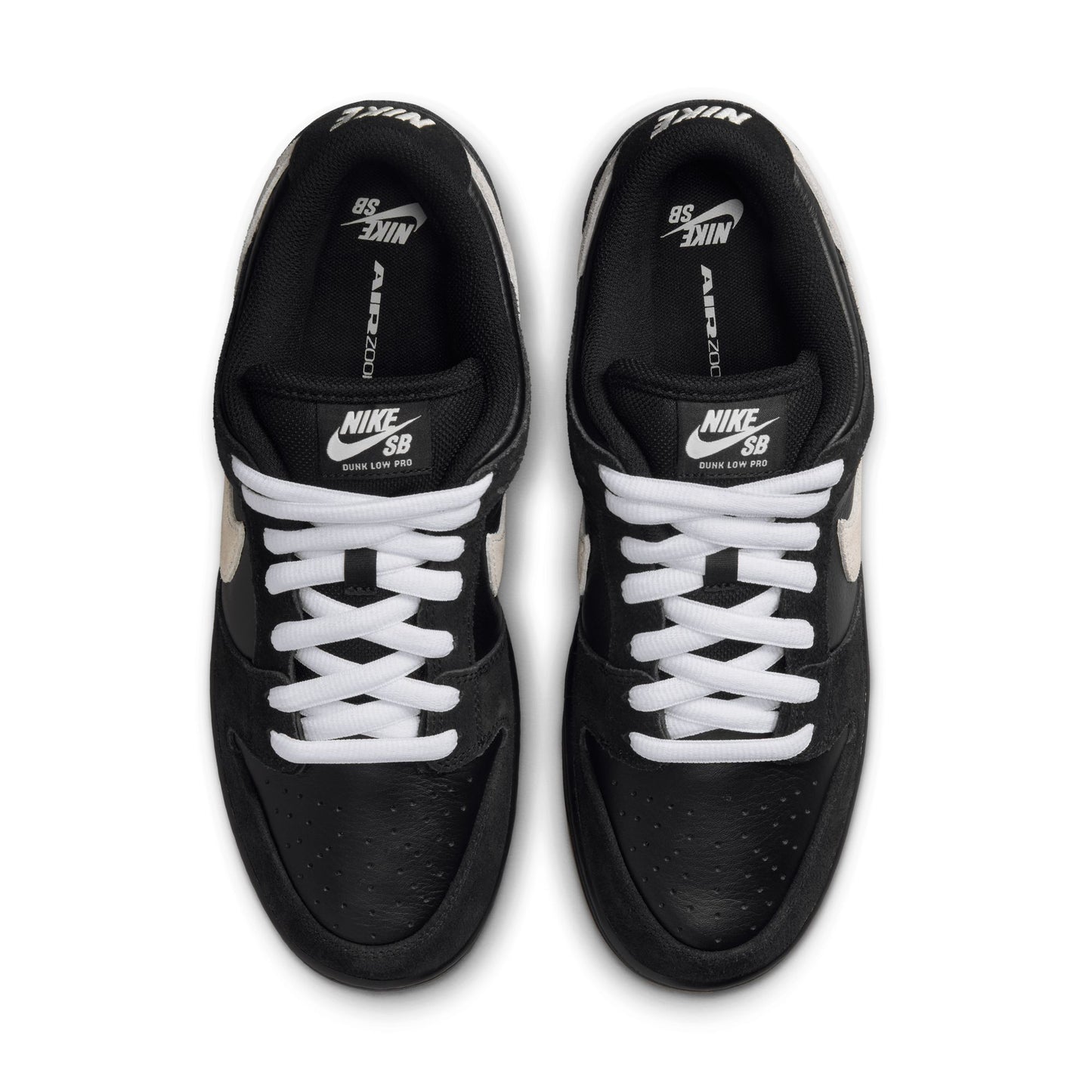 Nike SB - Dunk Low Pro - Black / White - Black - Gum Light Brown