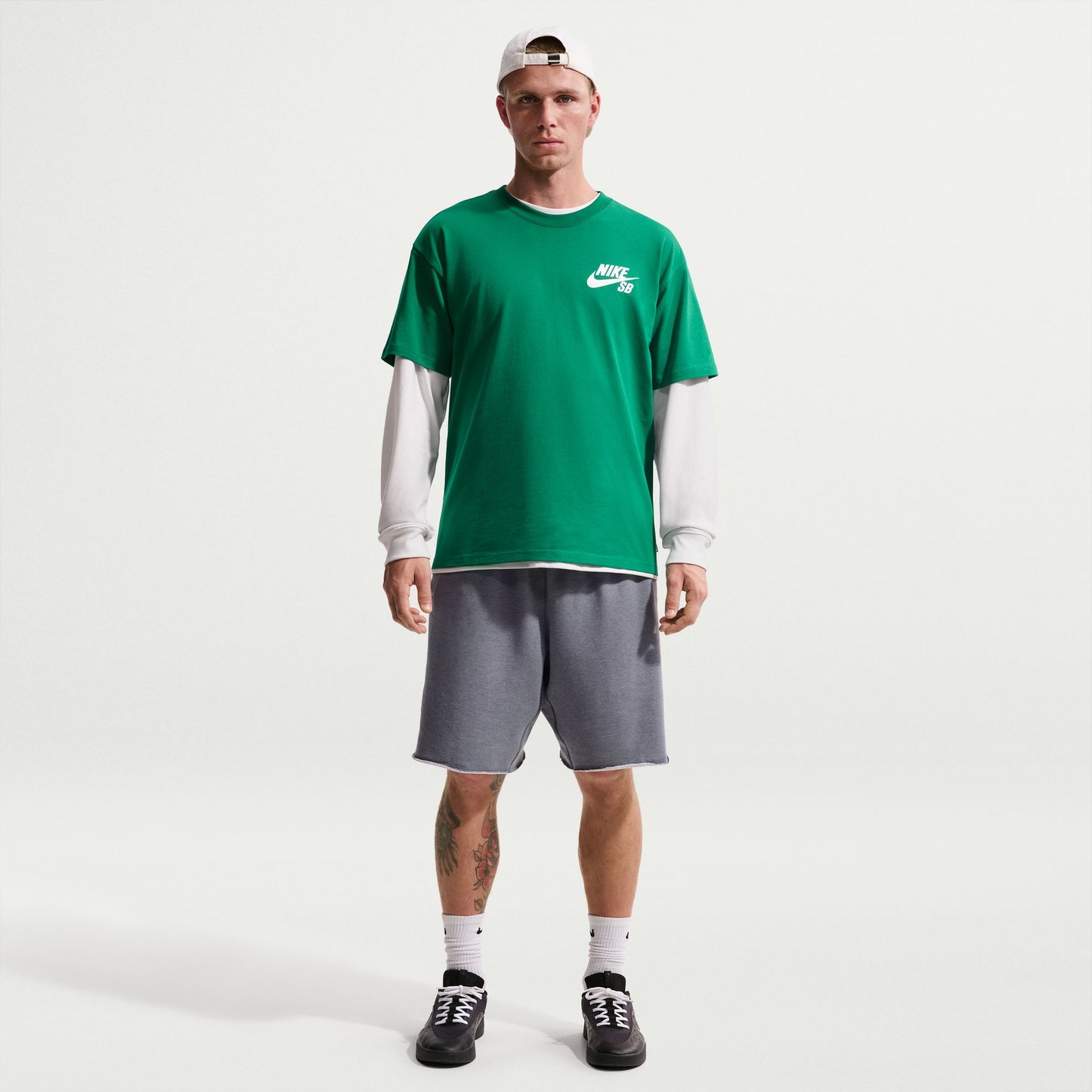 Nike SB - Graphic Fleece Skate Shorts - Cool Grey / Heather / White