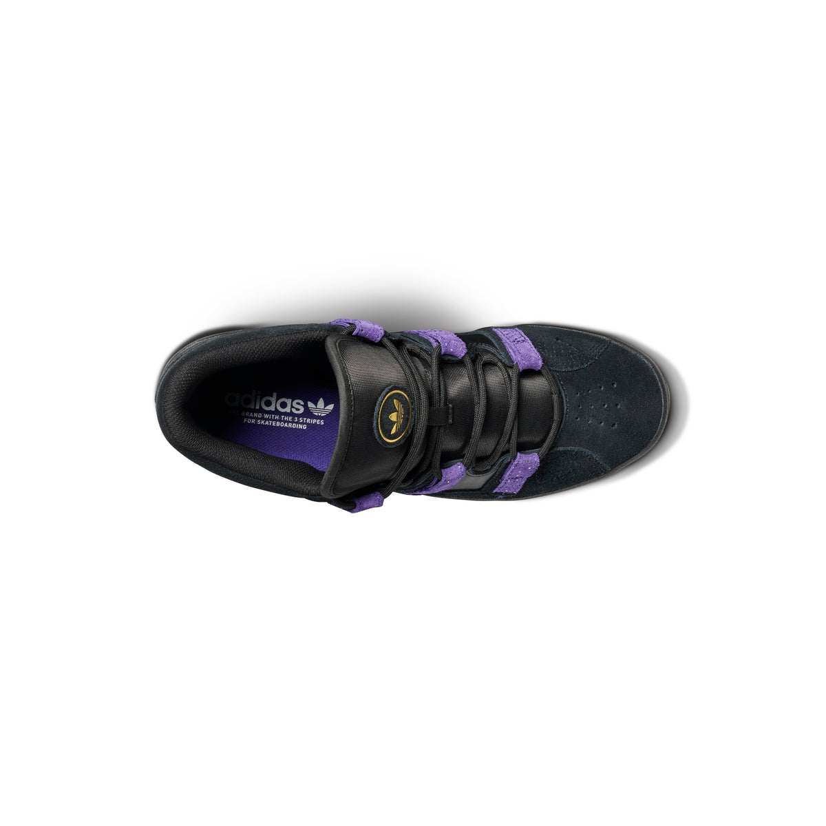Adidas - Kader Skateboarding Shoe - Core Black / Collegiate Purple / Gold Metallic