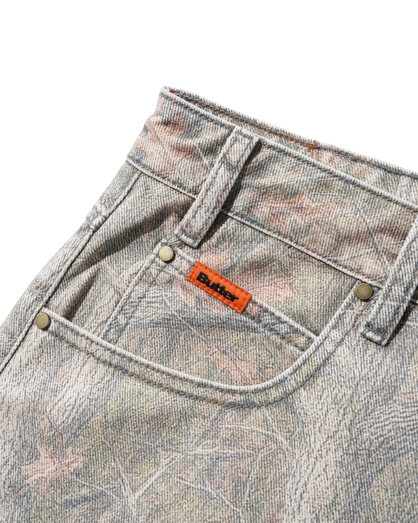 Butter Goods - Baggy Denim Shorts - Forest Camo