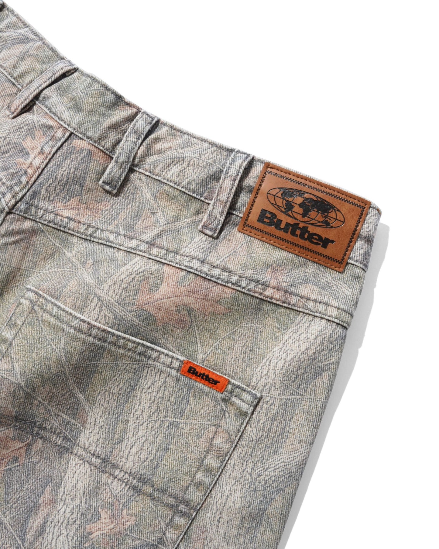 Butter Goods - Baggy Denim Shorts - Forest Camo