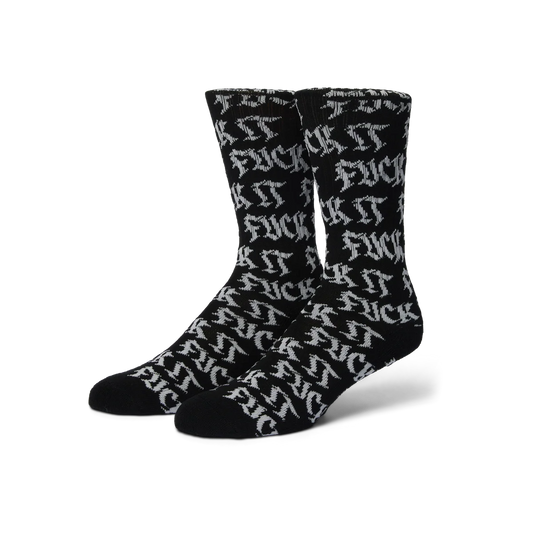 HUF - Fuck It Old Style Crew Sock - Black