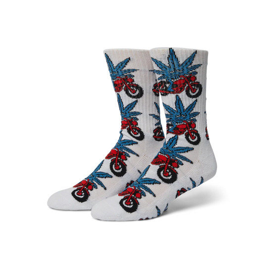 HUF - Green Buddy Nitro Sock - White