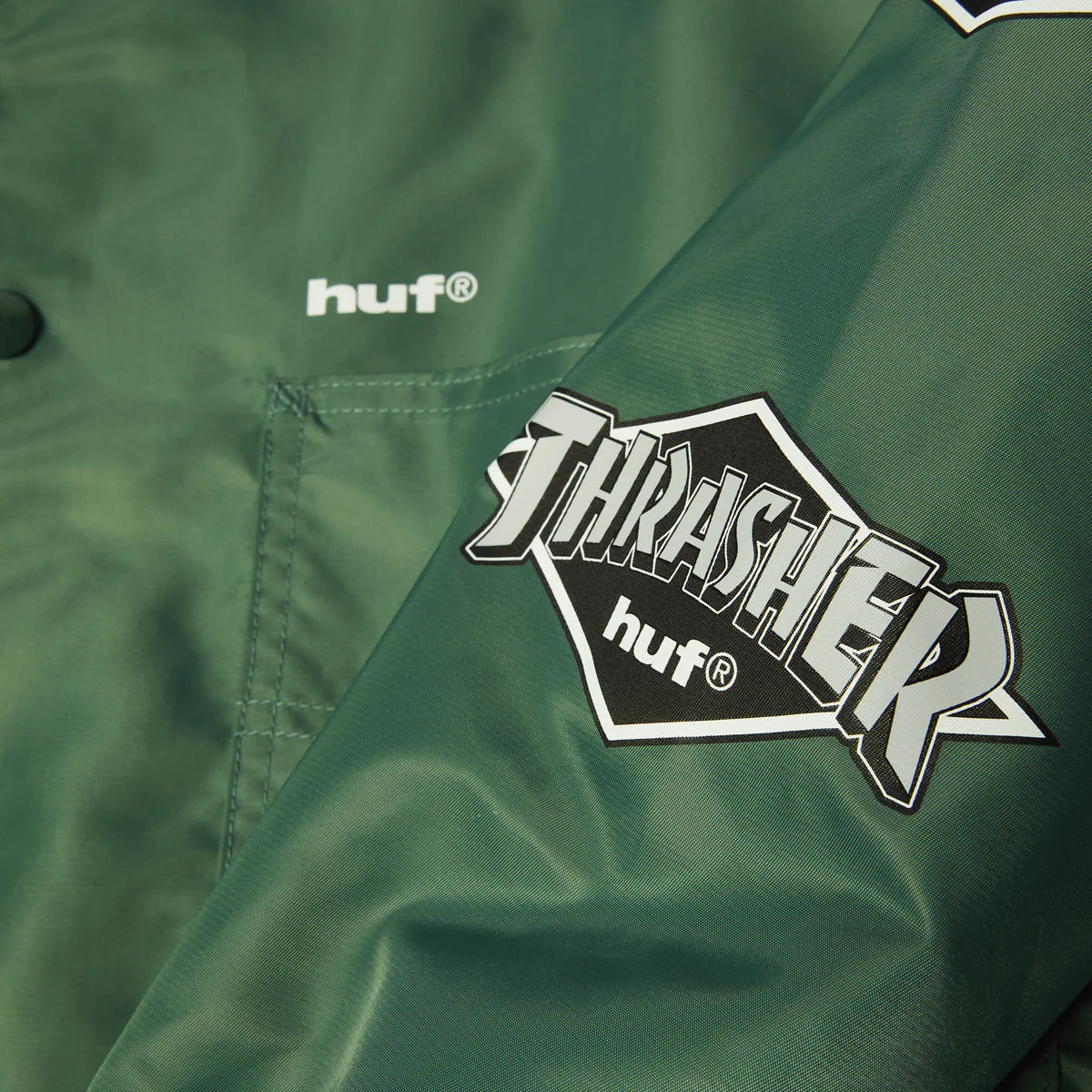 HUF - Thrasher Logo Coaches Jacket - Forest Green