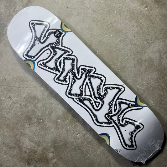 Vinyl Skateboards - Graffiti Logo Wheel Wells White Deck - 8.5"