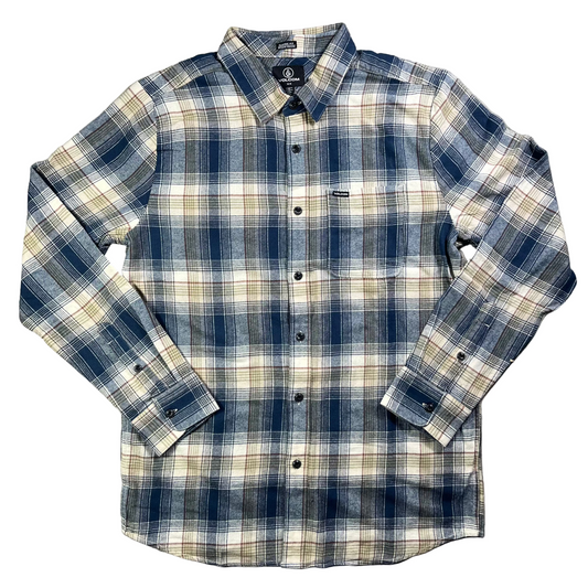 Volcom - Caden Plaid Flannel Shirt - Dirty White