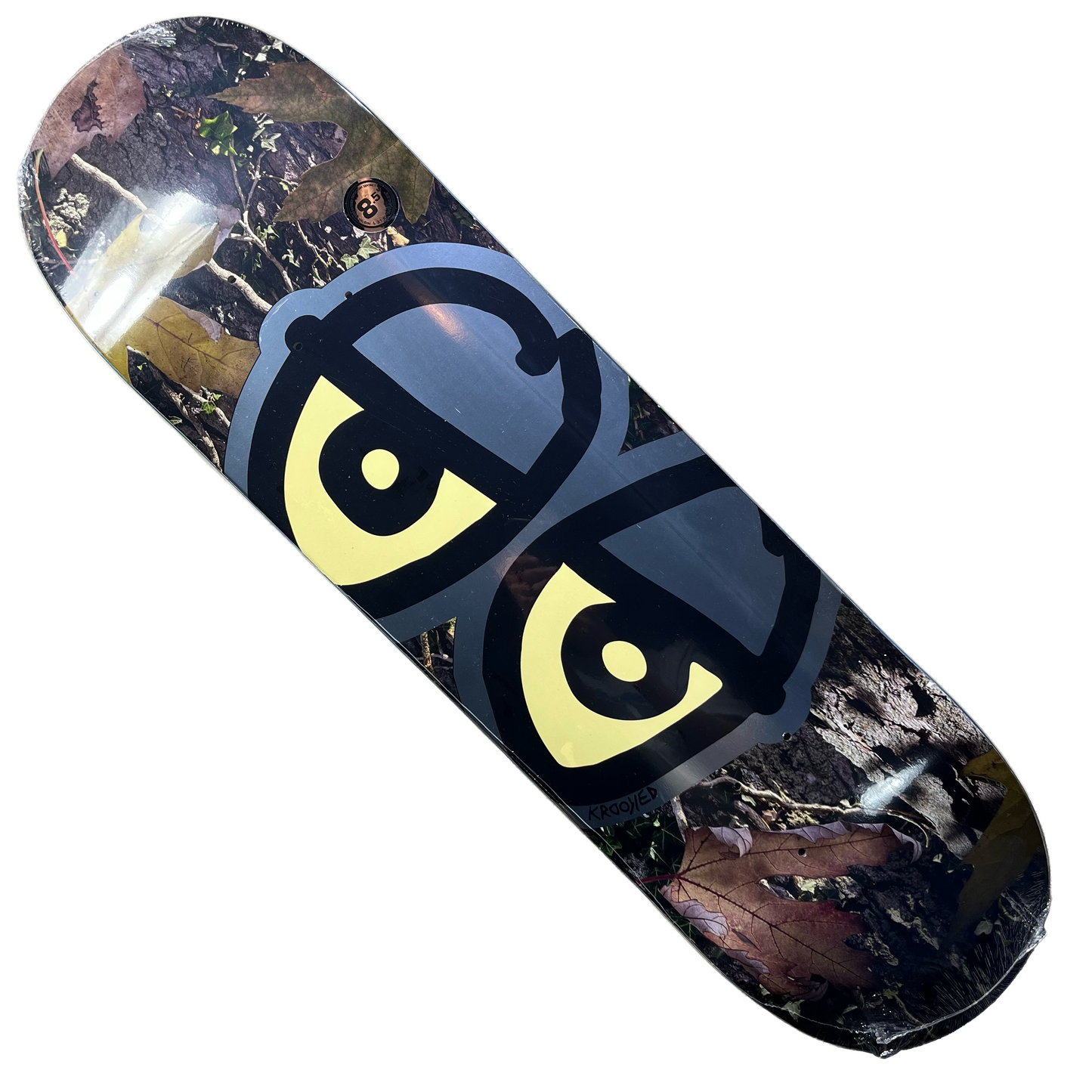 Krooked Skateboards - Team Eyes Camo Deck - 8.5" Silver Foil