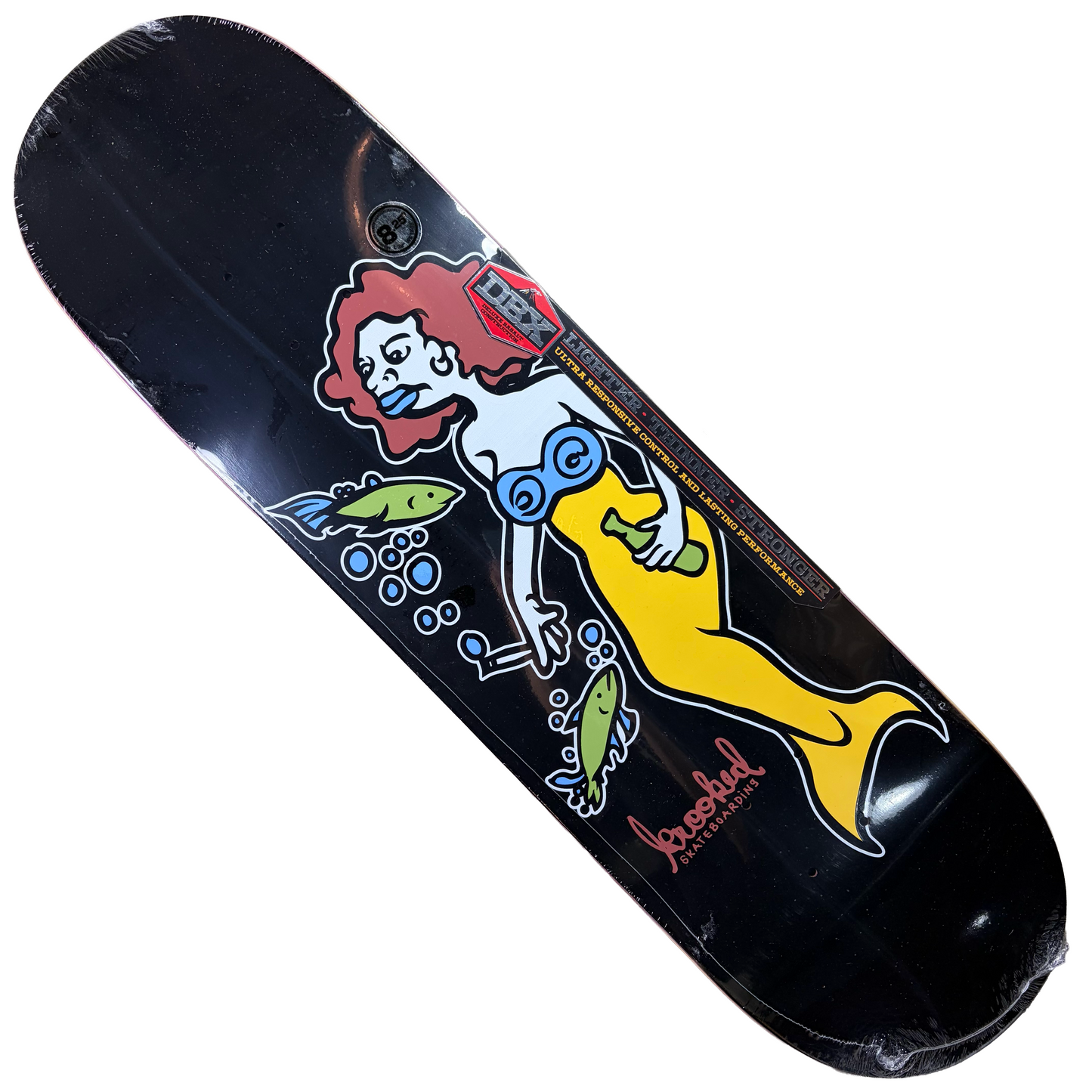 Krooked Skateboards - Team Mermaid DBX Deck - Black 8.25"