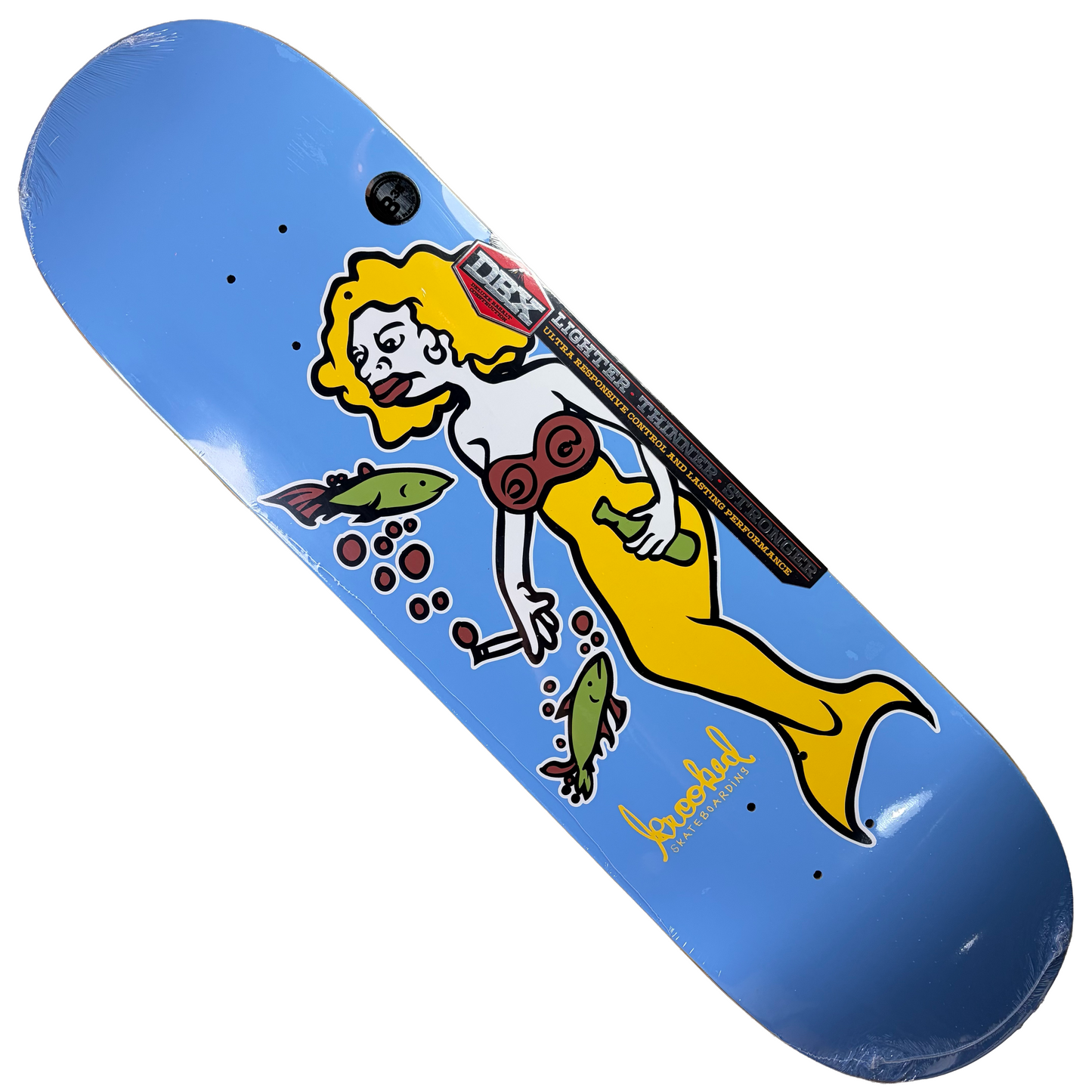 Krooked Skateboards - Team Mermaid DBX Deck - Light Blue 8.38"