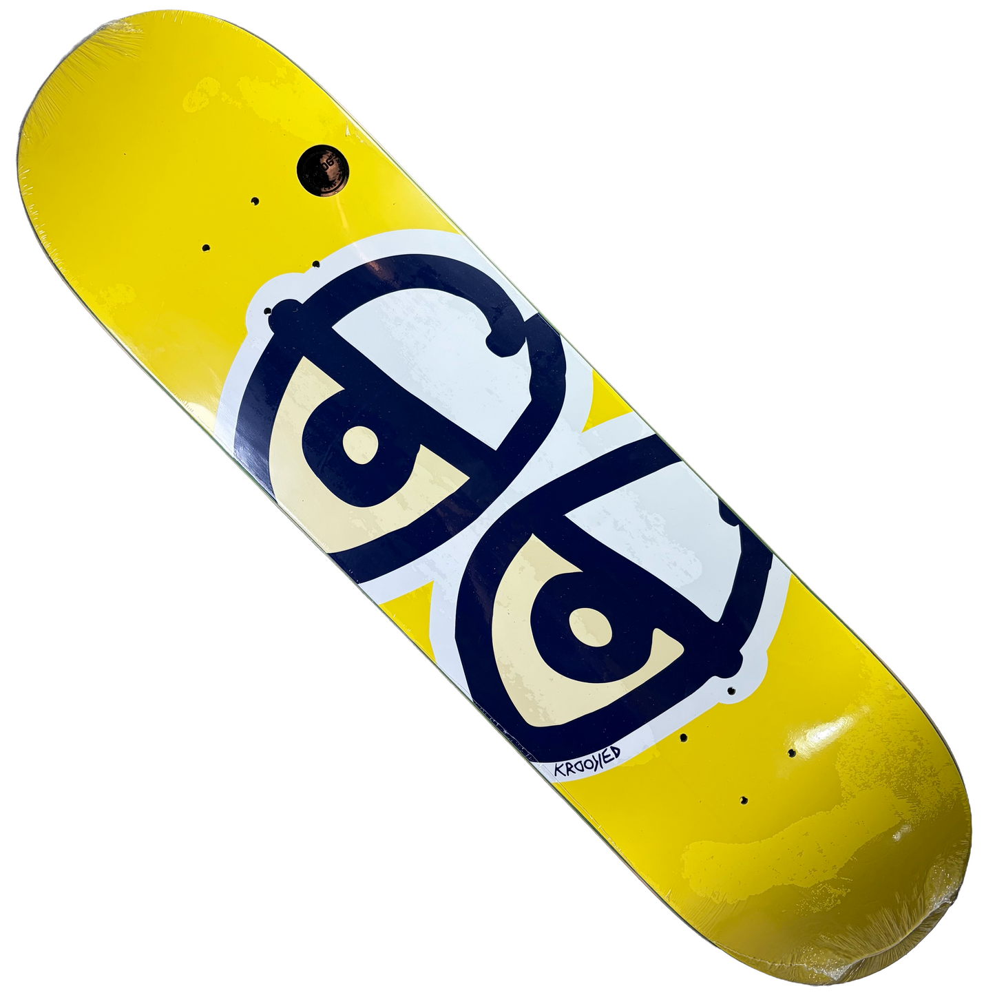 Krooked Skateboards - Team Eyes Deck - Yellow 8.06"