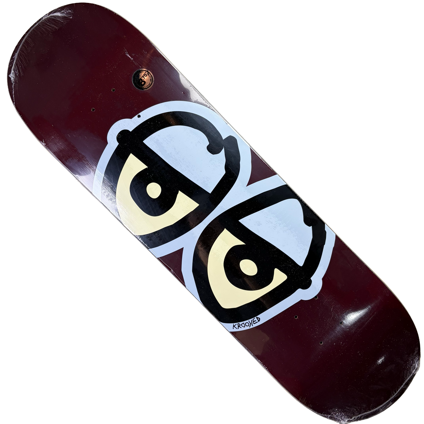 Krooked Skateboards - Team Eyes Deck - Maroon 8.75"