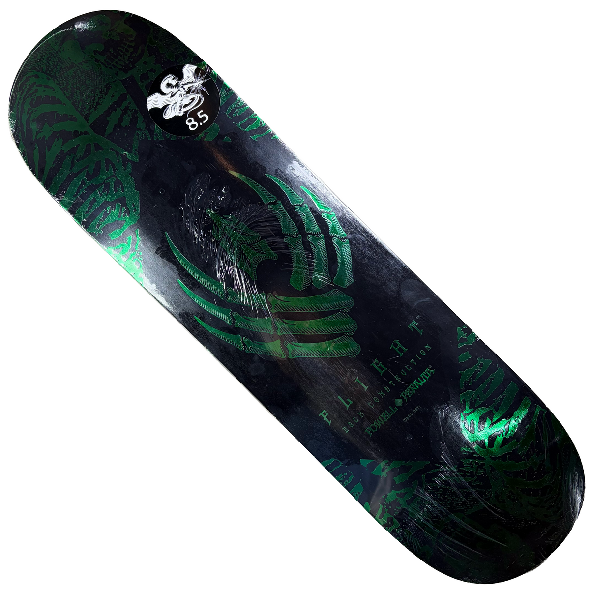 Powell Peralta - Skeleton Green Foil Skateboard FLIGHT Deck - 8.5"