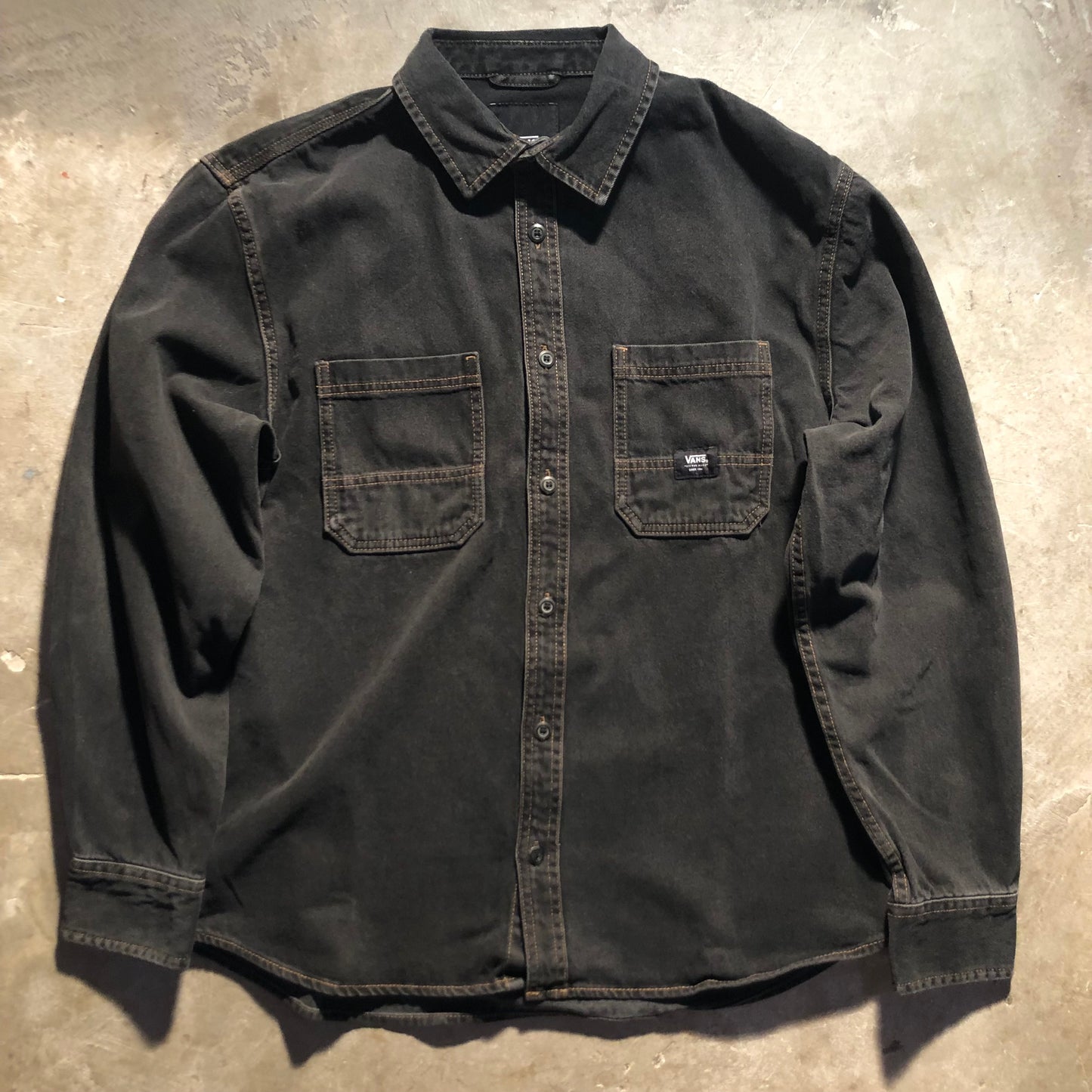 Vans - Stevens Denim Long Sleeve Woven Shirt - Washed Pavement