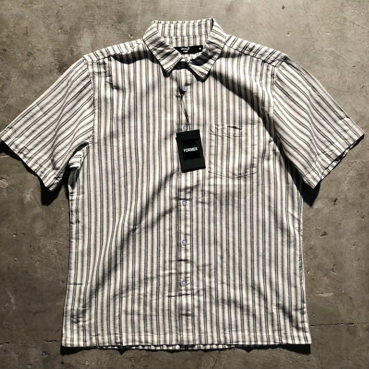 Former - Reynolds Striped Shirt - Bone Green