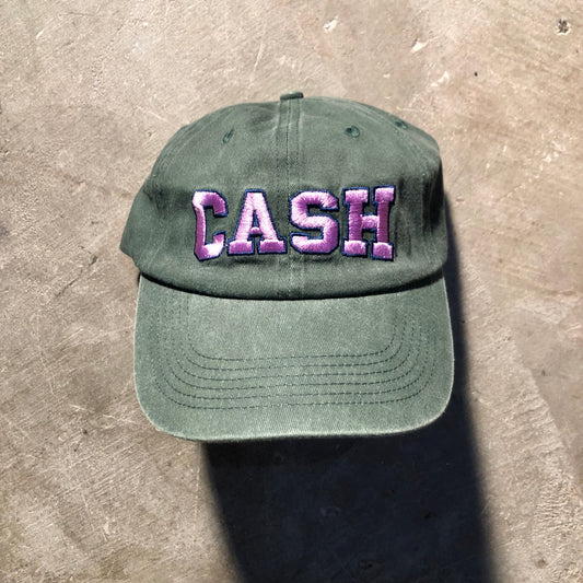 Cash Only - Campus 6 Panel Strapback Cap - Washed Forest