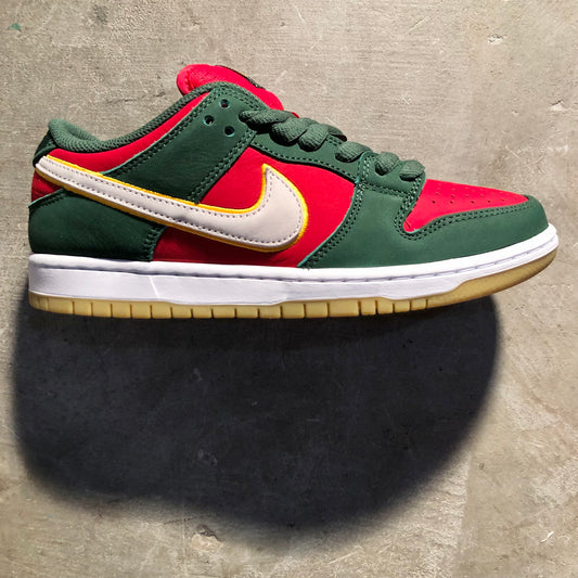 Nike SB - Dunk Low Pro Premium - Fir / University Gold / Fire Red / White