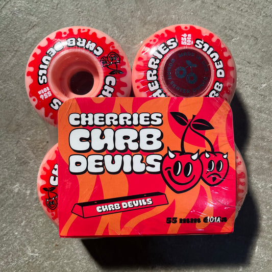 Cherries Wheels - Curb Devils Classic Shape Wheel - 55mm 101d Red Swirl