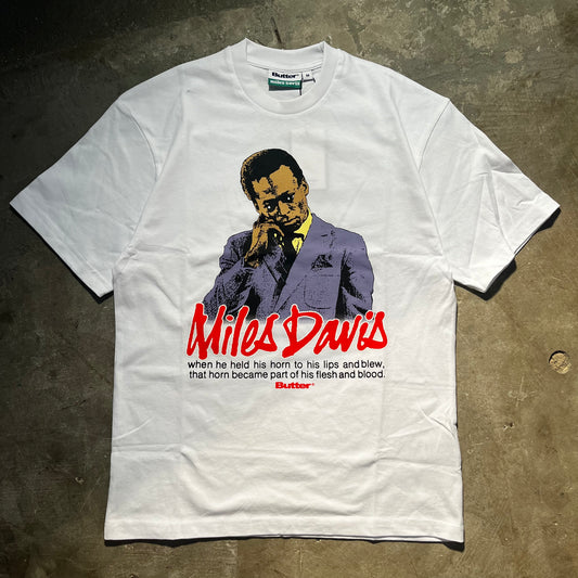 Butter Goods - Miles Davis Portrait Tee - White