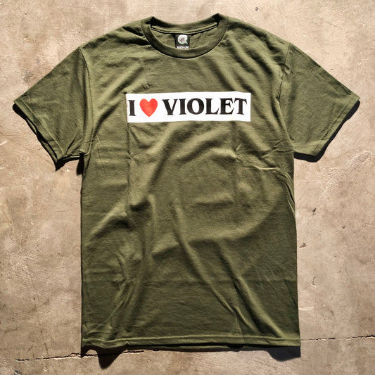 Violet - I Love Violet T-Shirt - Army Green