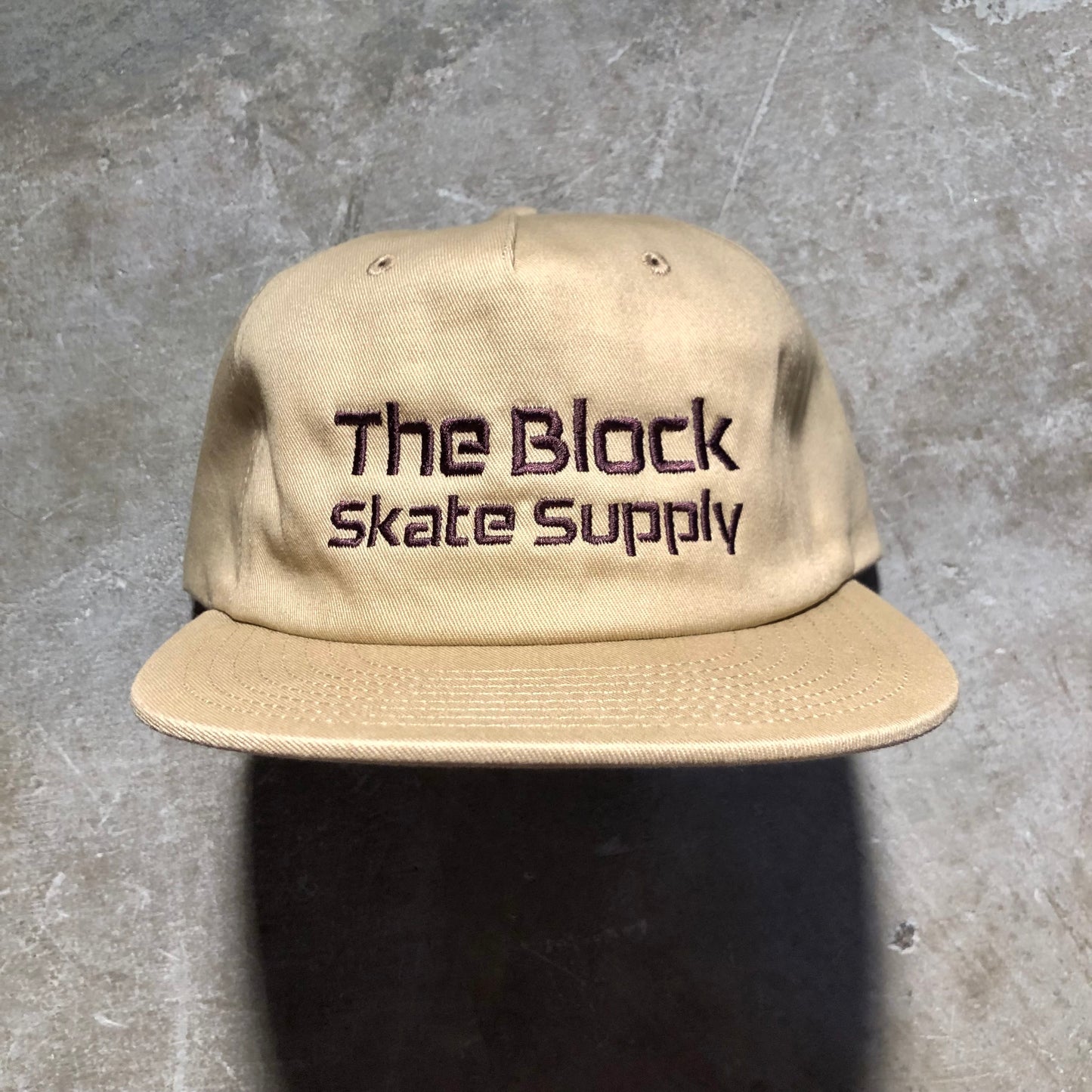 Block - Block Type Logo Snapback Hat - Khaki / Chocolate
