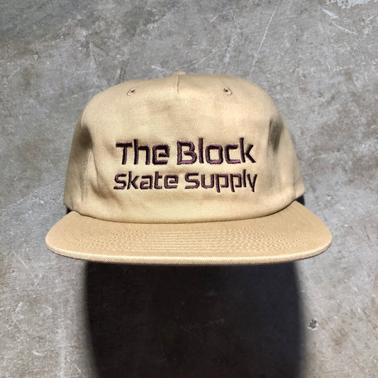 Block - Block Type Logo Snapback Hat - Khaki / Chocolate