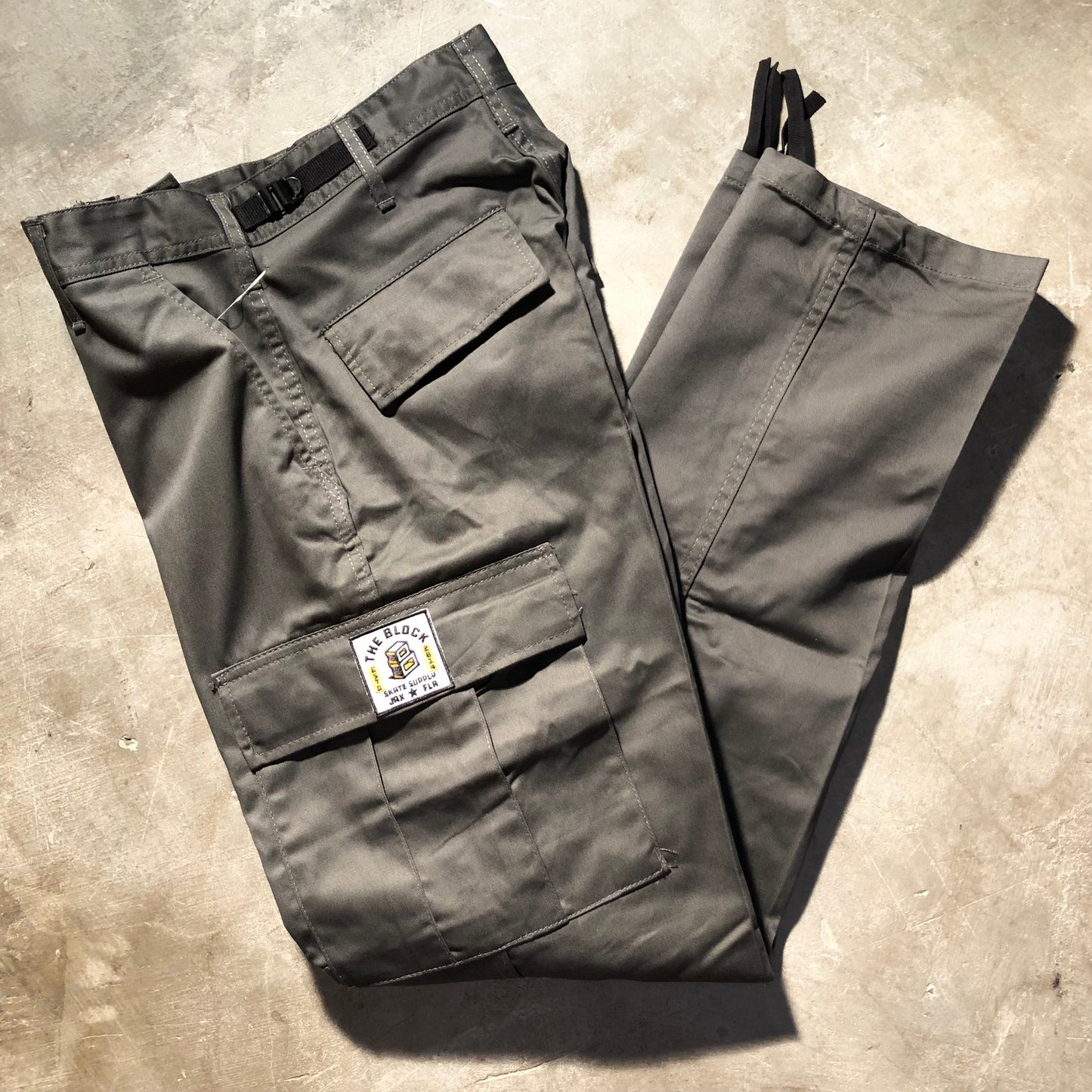 Block - Roots Logo Cargo Pants - Charcoal Grey