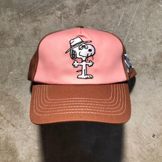 Butter Goods - Peanuts Spike 5 Panel Strapback Hat - Brown / Light Pink