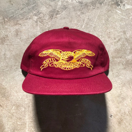 Anti-Hero Skateboards - Basic Eagle Snapback Hat - Wine / Gold