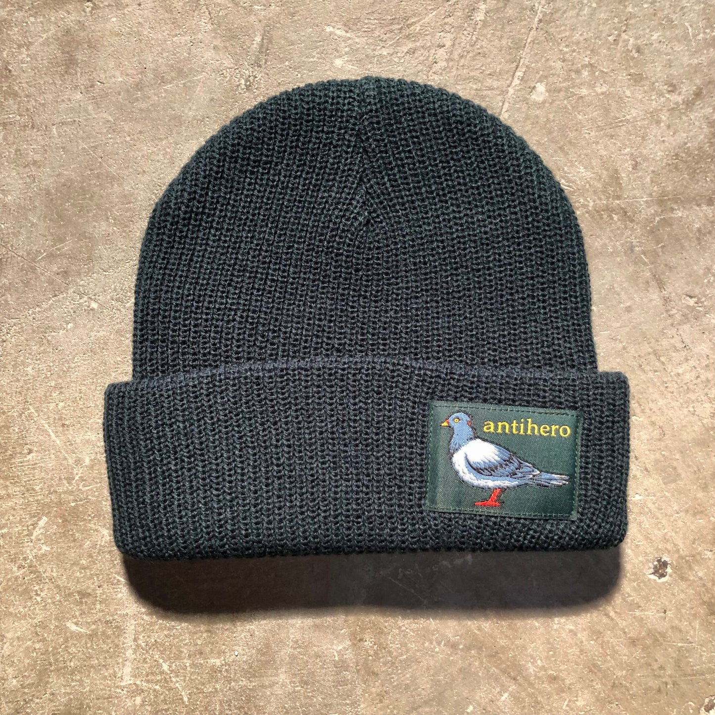 Anti-Hero Skateboards - Lil Pigeon Label Beanie - Green / Yellow