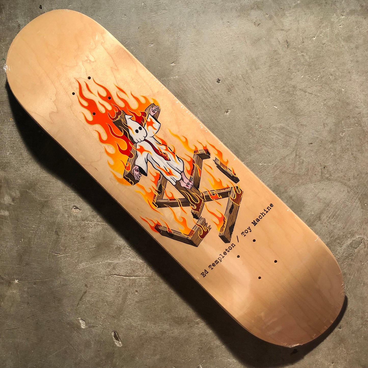 Toy Machine Skateboards - Ed Templeton Charred Cross Deck - 8.5"