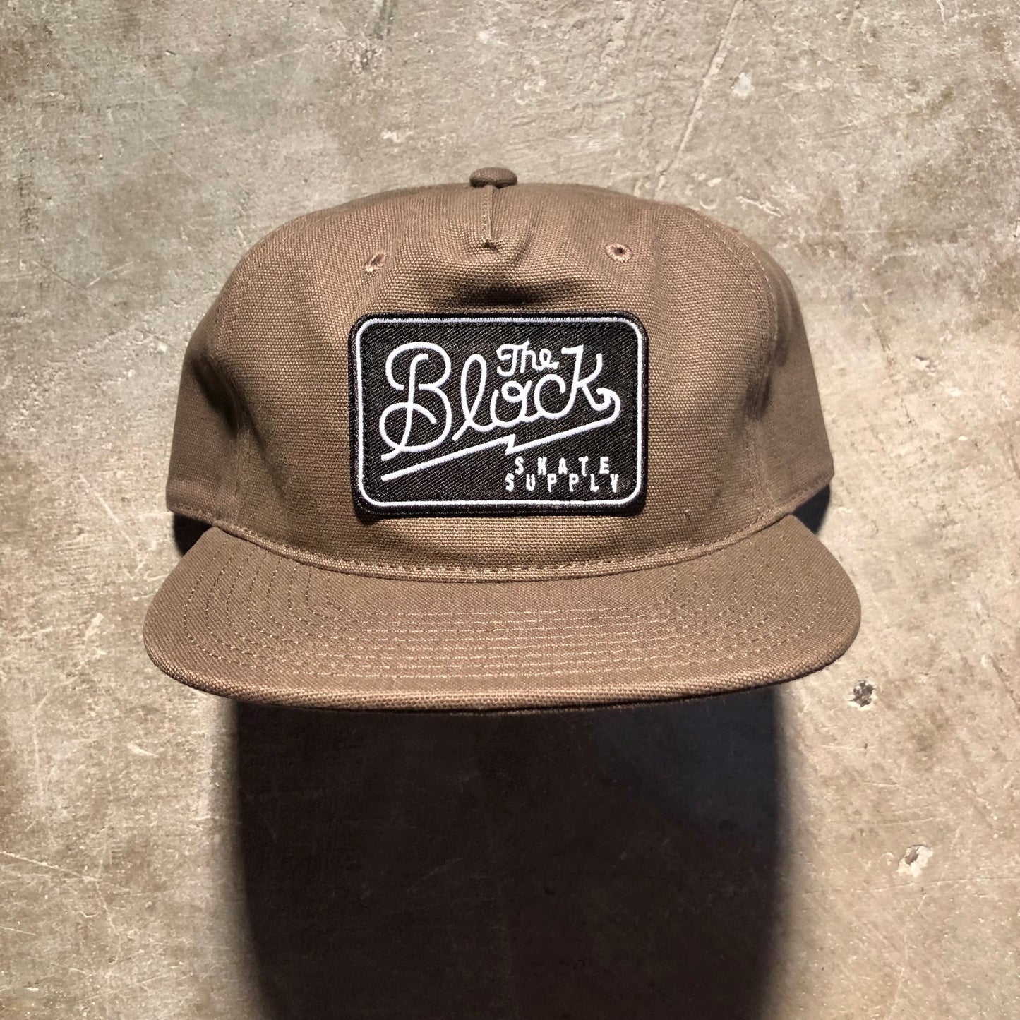 Block - Diner Logo Patch Unstructured Canvas Snapback Hat - Chocolate
