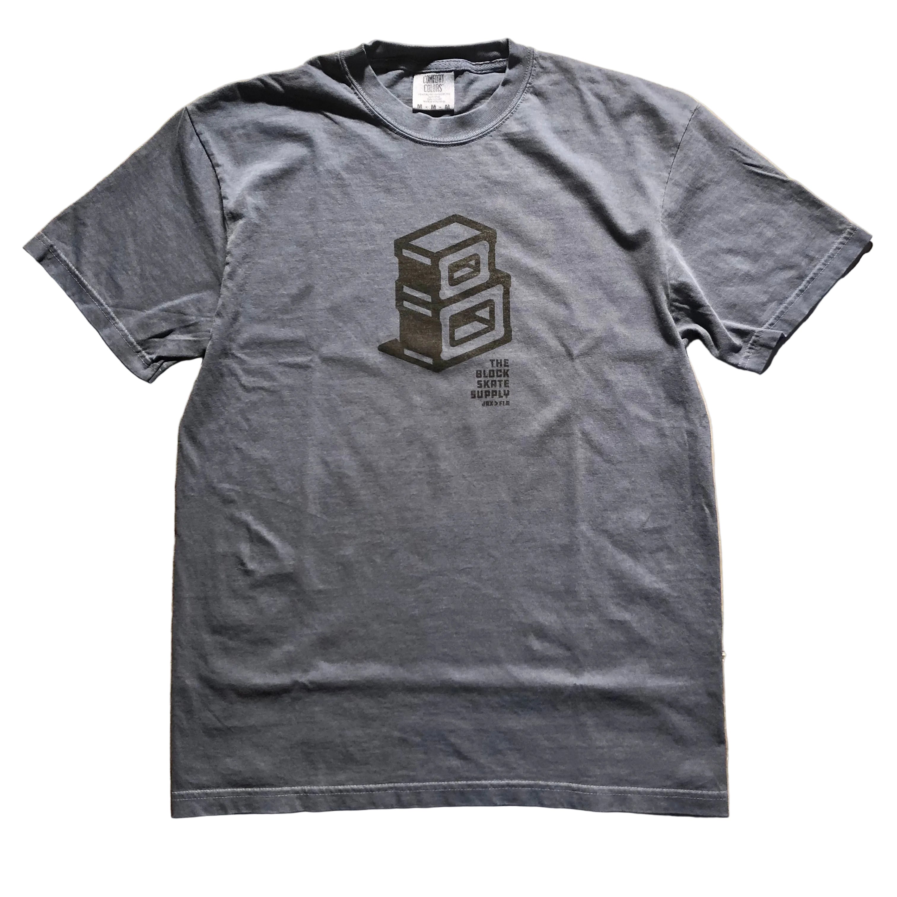Block - Roots Centerpiece Logo Tee - Washed Blue – The Block