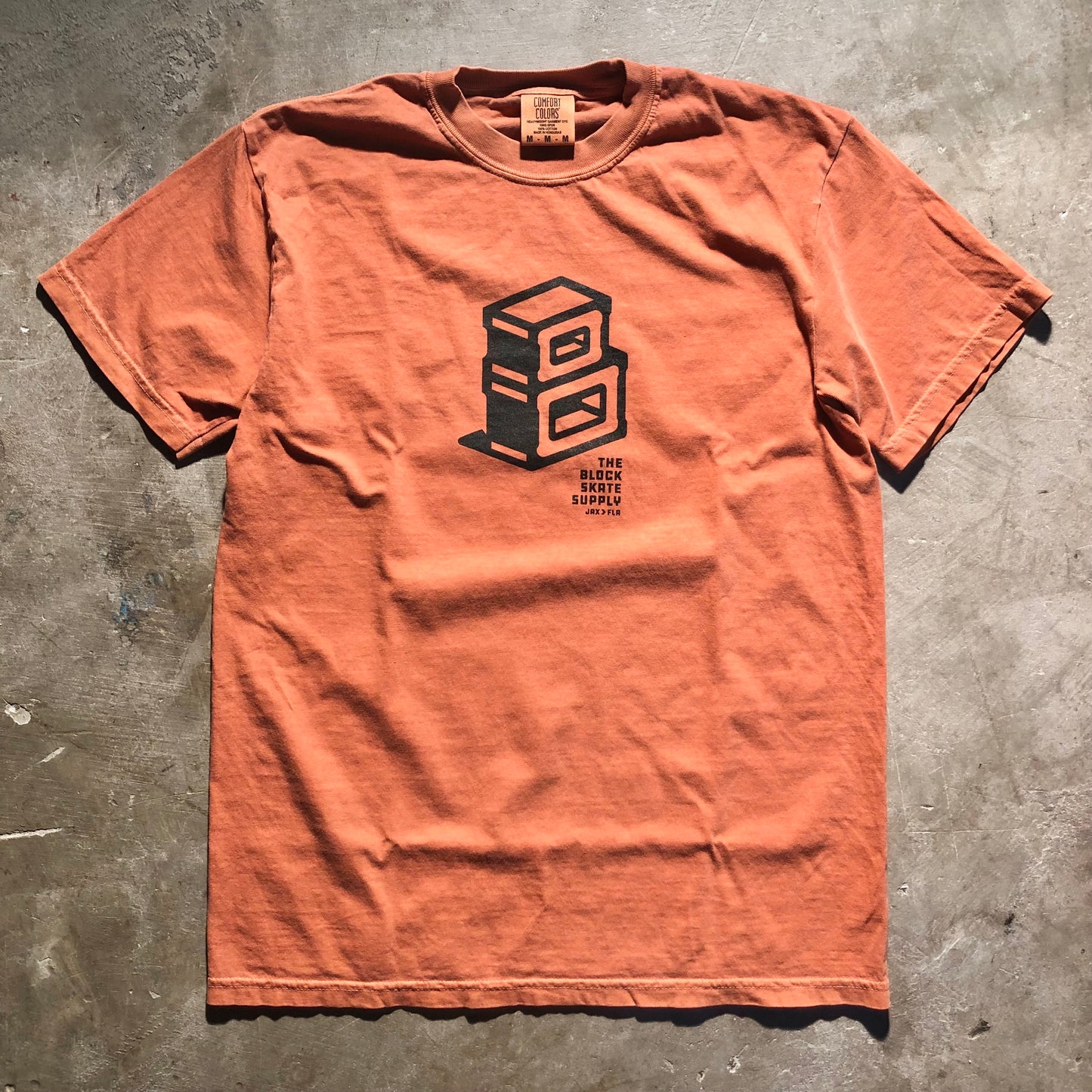 Block - Roots Centerpiece Logo Tee - Washed Orange