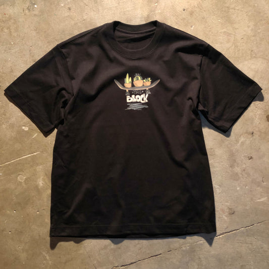 Block - Succulent Heavyweight Cropped Tee - Black