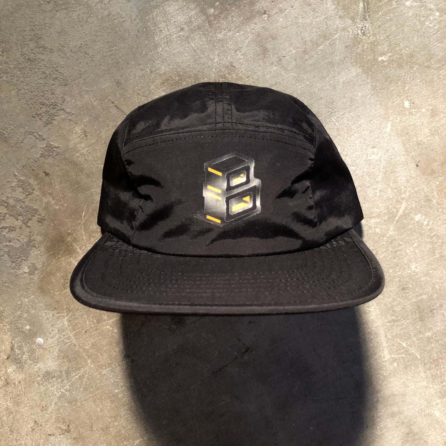 Block - Roots B Logo 5-Panel Nylon Strapback Hat - Black