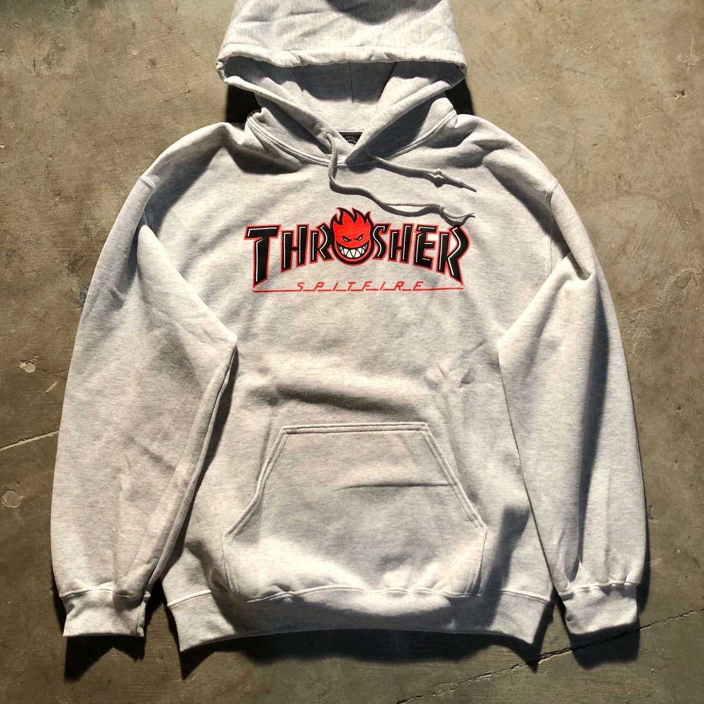 Thrasher x Spitfire - Big Head Outline Hoodie - Ash Grey