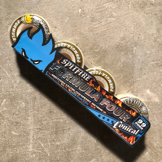 Spitfire - F4 Conical Yellow Print Wheel - 99d 52mm