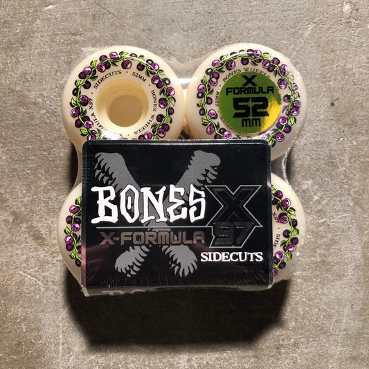 Bones Wheels - X-Formula Skull Berries V5 97A 4PK Sidecut Skateboard Wheels - 52mm
