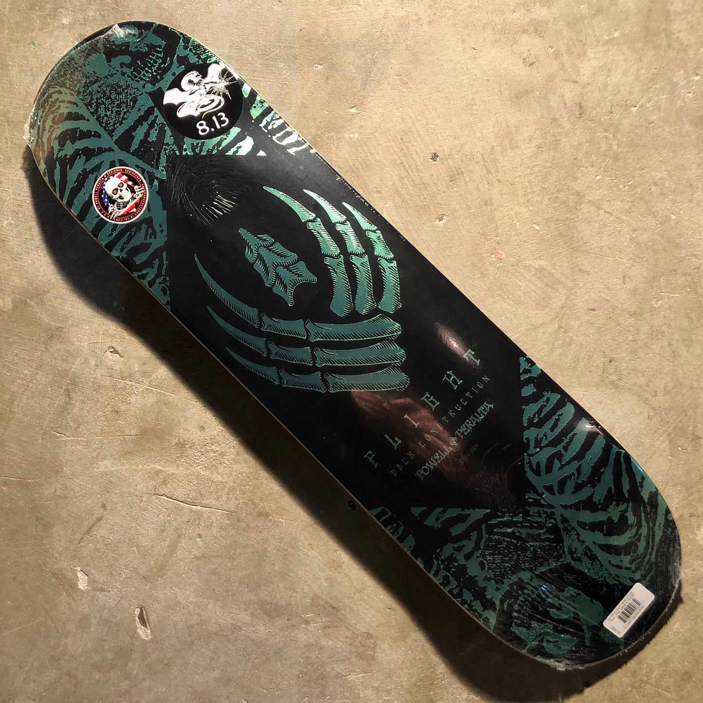 Powell Peralta - Skeleton Foil Teal FLIGHT® Skateboard Deck - 8.13" K26