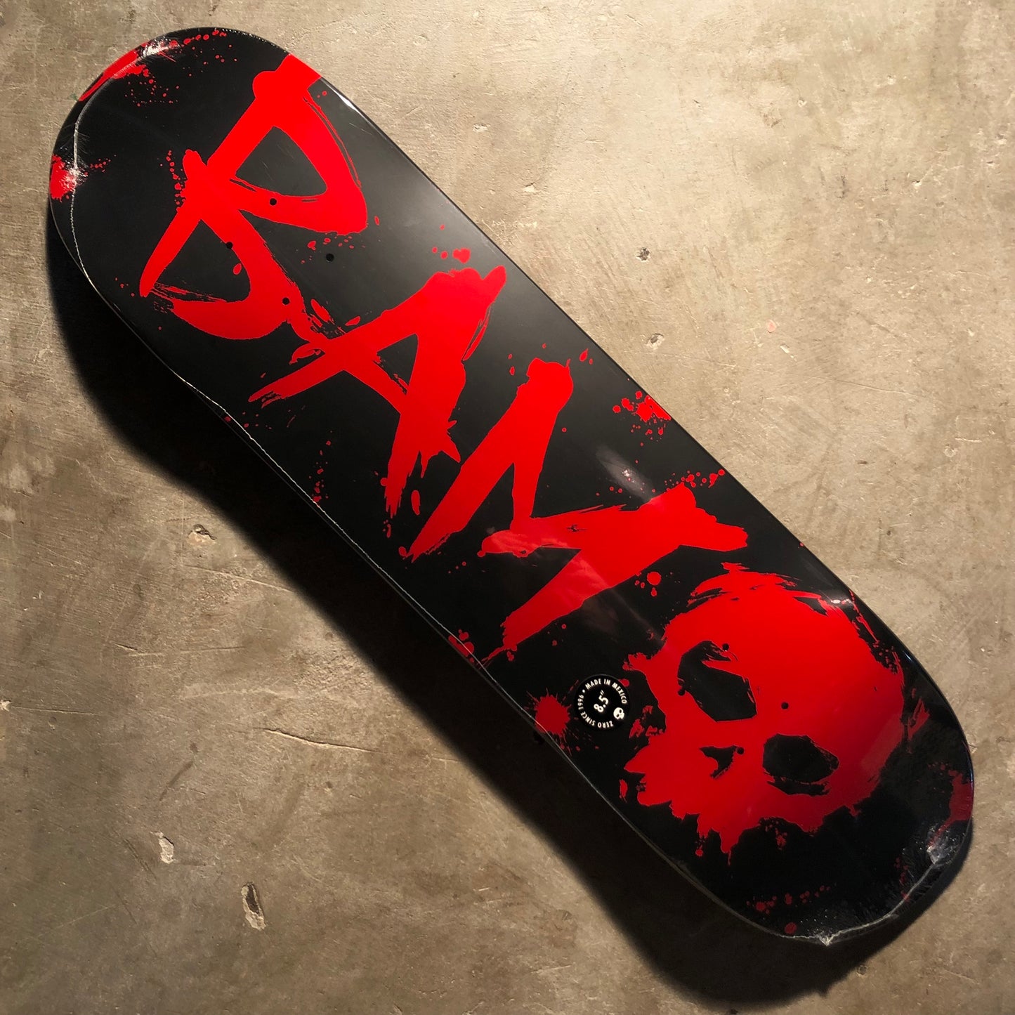 Zero Skateboards - BAM 2 Blood Text Deck - Dipped Black