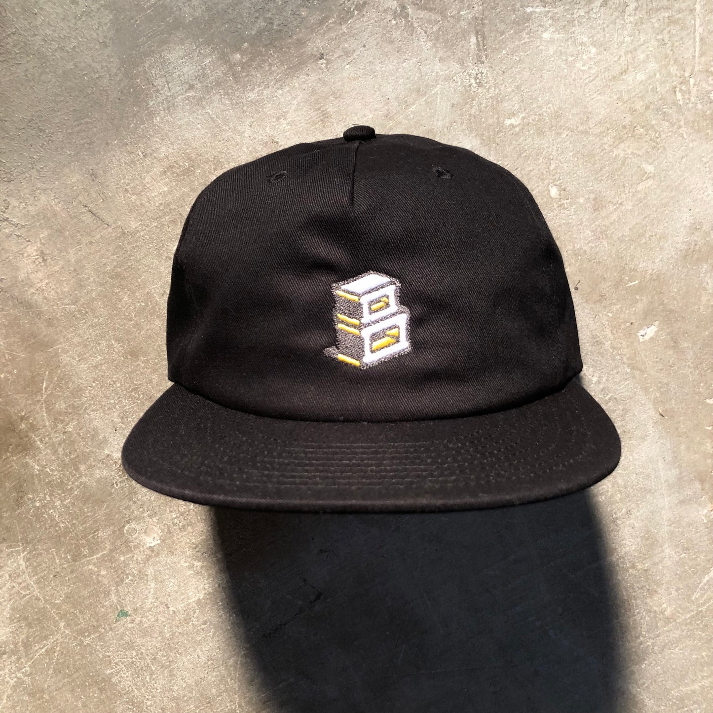 Block - Roots B Logo Unstructured Snapback Hat - Black