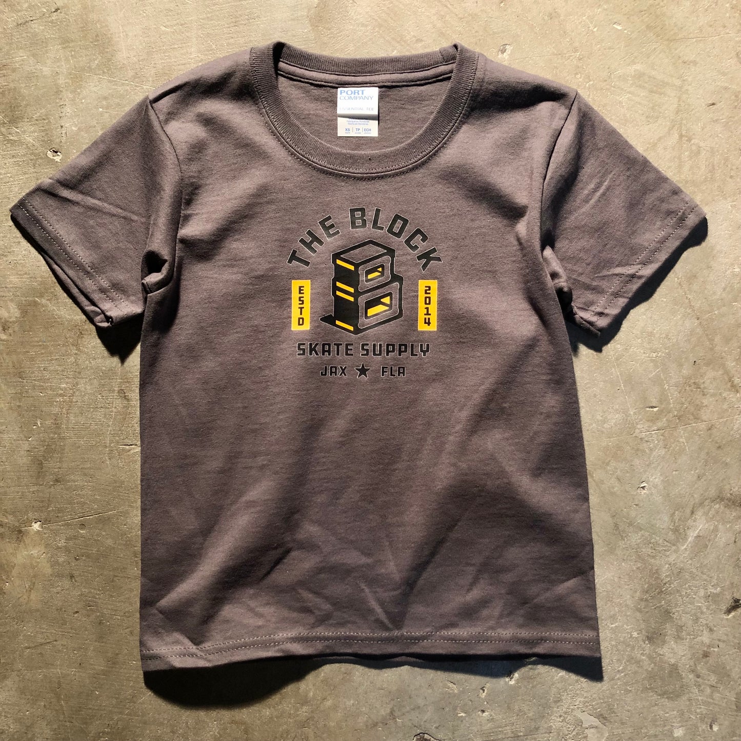 Block - Kids Youth Roots Logo T-Shirt - Charcoal