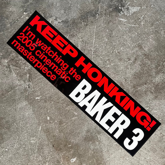 Jenkem - Keep Honking I'm Watching Baker 3 Bumper Sticker