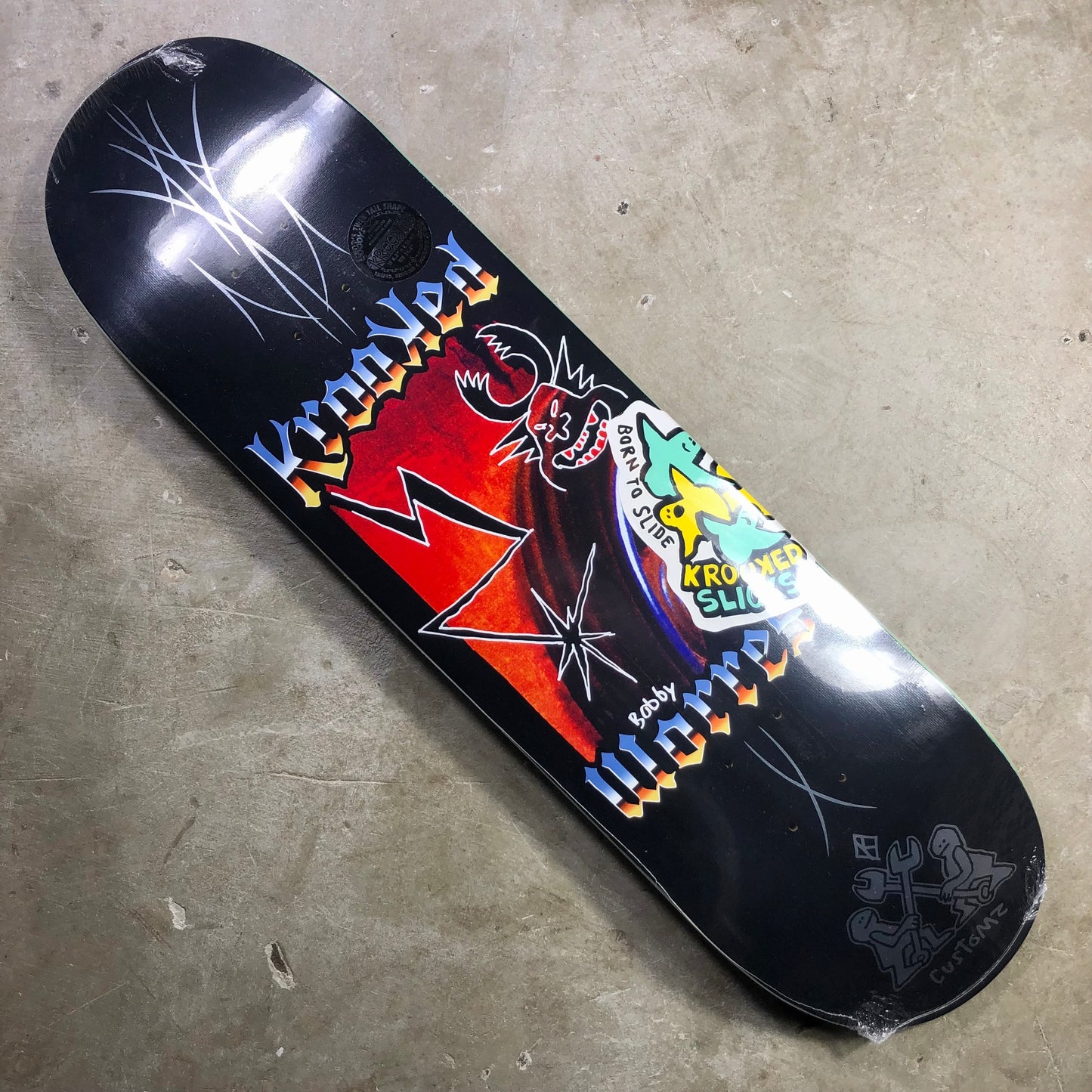 Krooked Skateboards - Bobby Worrest Chrome Zone Twin Tail Slick Deck - 8.38"