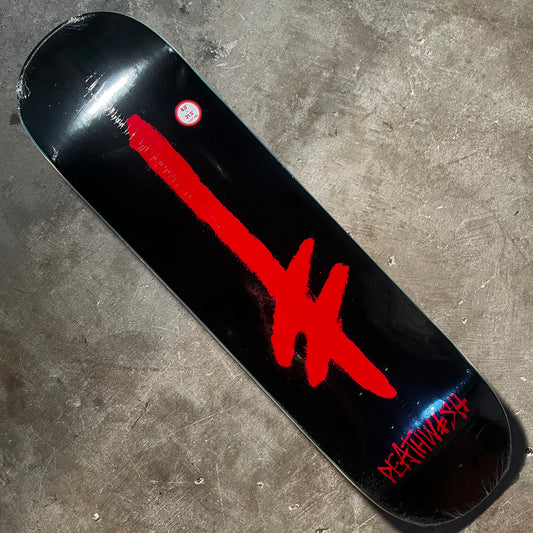 Deathwish Skateboards - Gang Spray Deck - Black / Red 8.0"
