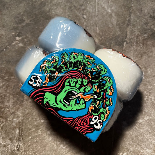 Slimeballs Wheels - Hairballs 50-50 White/Blue Wheel - 53mm 95a