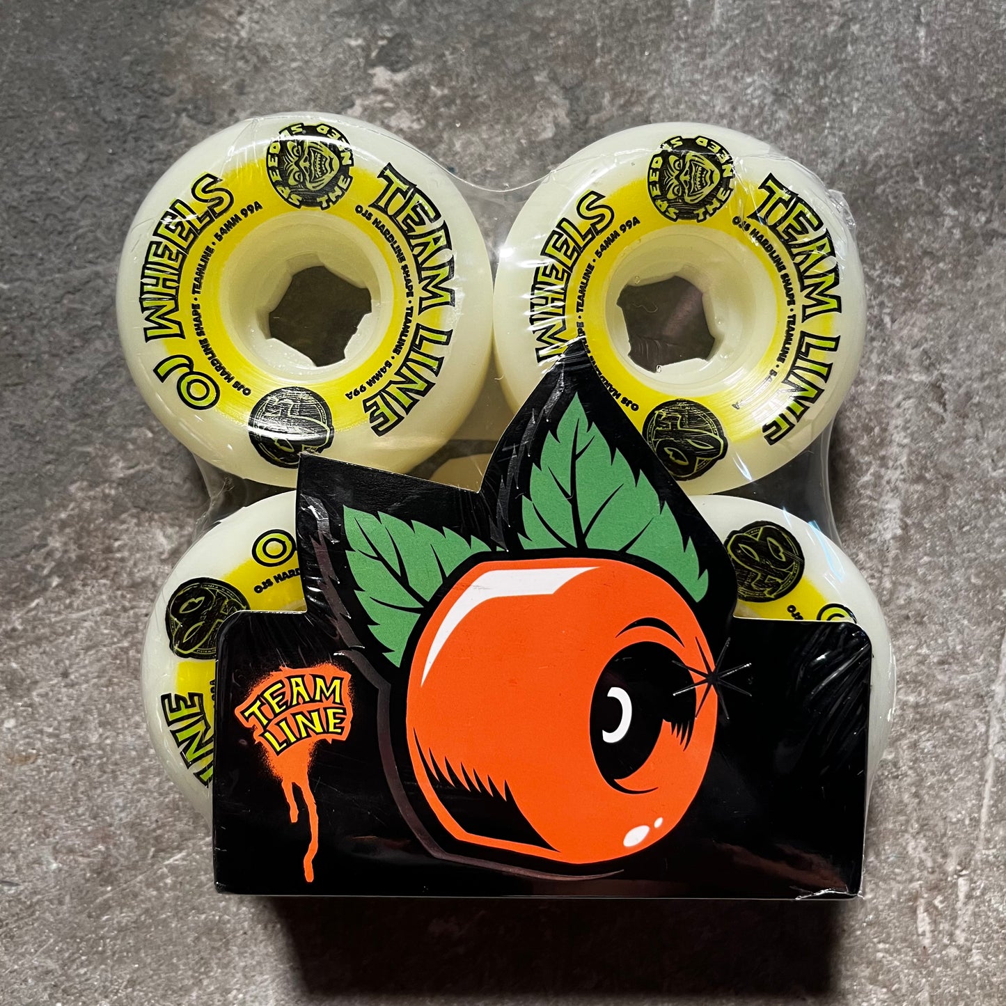 OJ Wheels - Team Line Original Hardline White Yellow/Green Wheel - 54mm 99a